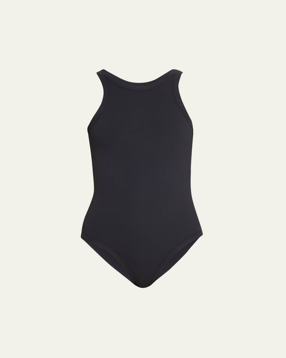 Curved Rib One-Piece Swimsuit